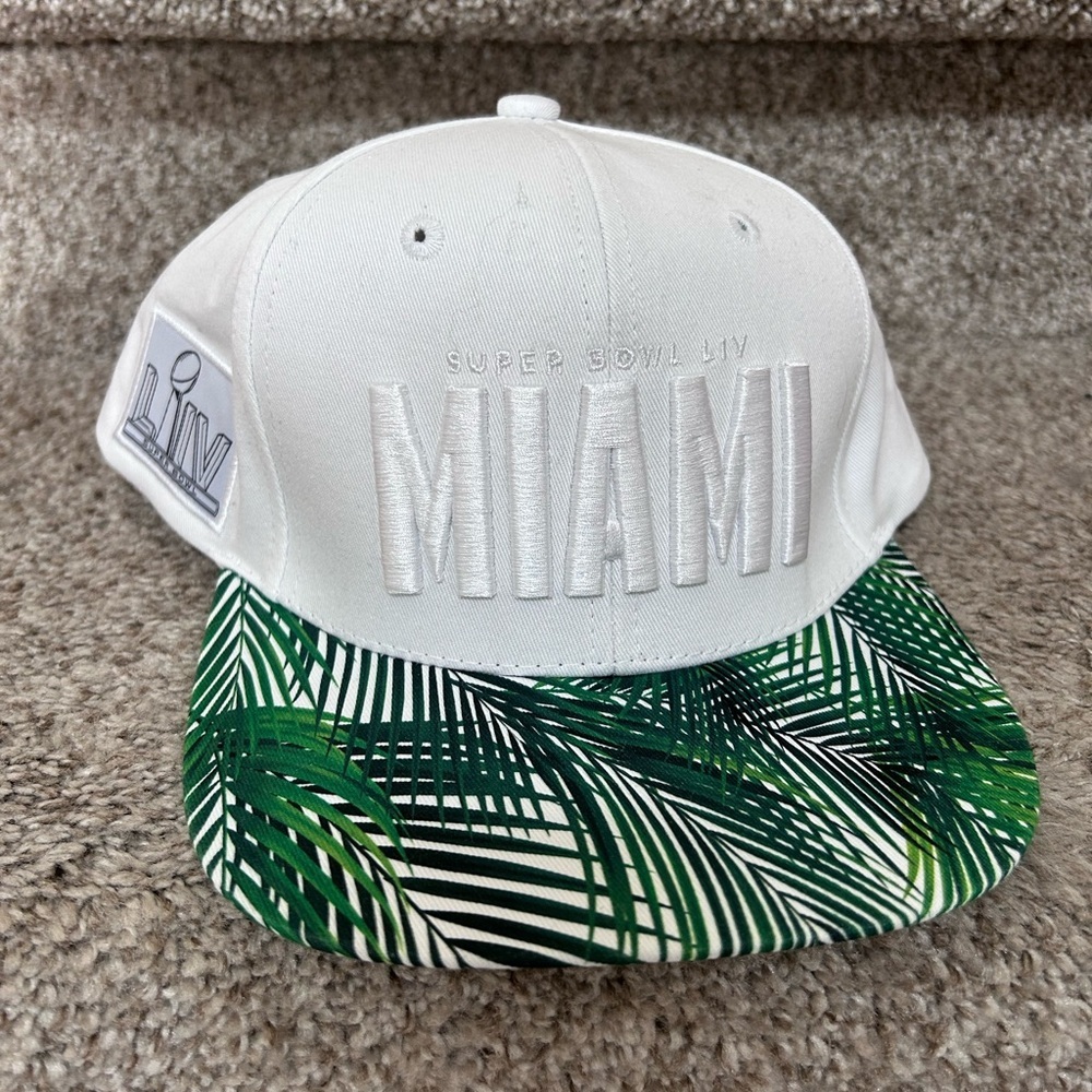 Miami Flat Bill Snap Back Super Bowl 53 KC v SF PAL Tree Camo Baseball Hat. EUC